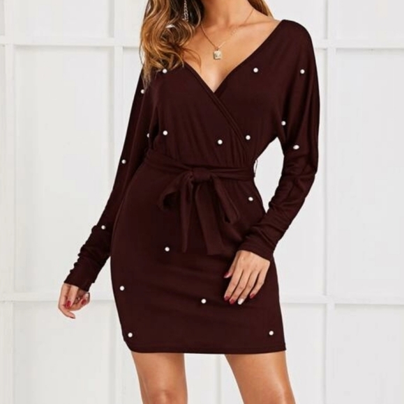 Blank NYC Dresses & Skirts - *New* Surplice neck with beaded pearls dre…